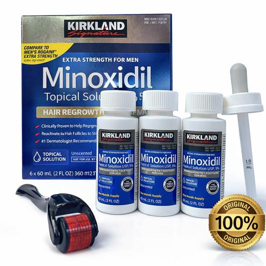Minoxidil Kirkland - Pack 3 meses + Dermaroller
