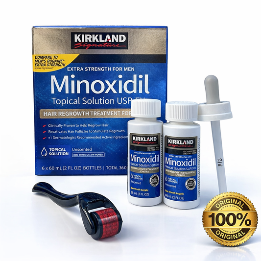 Minoxidil Kirkland - Pack 2 meses + Dermaroller